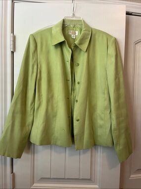 Talbots Light Green Tailored Button-Front Jacket